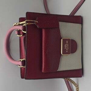 Coach Crossbody Purse Mini Pepper In Colorblock Pebble Leather